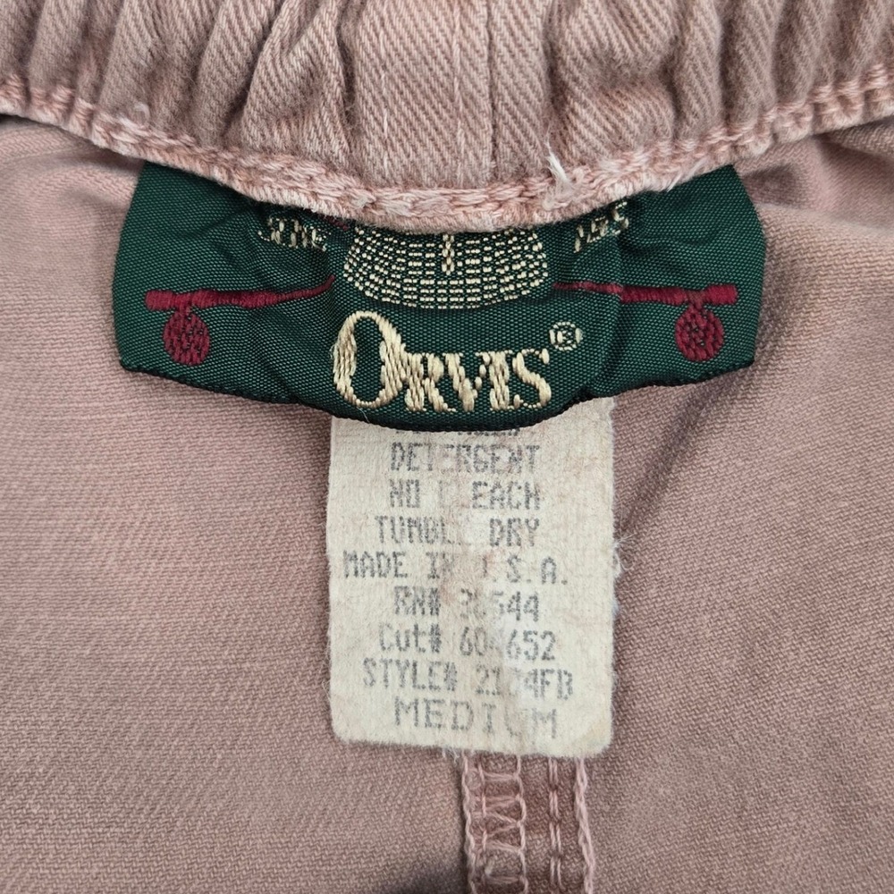VTG‎ Orvis Pants Women Medium Pink Made in USA Elastic Waist Drawstring Tapered - Picture 3 of 10
